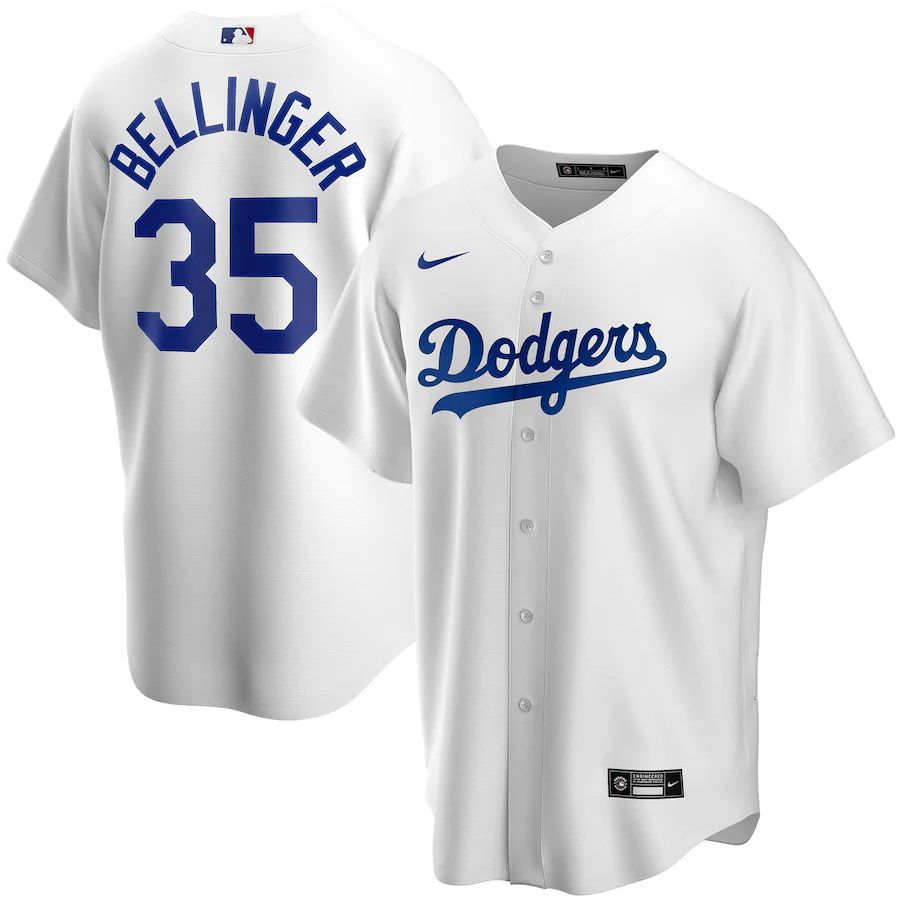 Mens Los Angeles Dodgers #35 Cody Bellinger Nike White Home Replica Player Name MLB Jerseys->los angeles dodgers->MLB Jersey